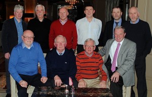 At the annual re-union of ESB Technical Training, Lower Mount St. Training Centre staff, in the Davenport Hotel, Dublin 2 on Friday 30th January 2015. Standing, Left to right: Tommy Shannon, Pat Deasy, John Alexander who retired in December 2015, Michael Murphy, Paul Mullarkey, Liam Bolger. Seated, Left to right: Bill O'Dwyer, Liam Browne, Martin McNamara and Michael Hughes.